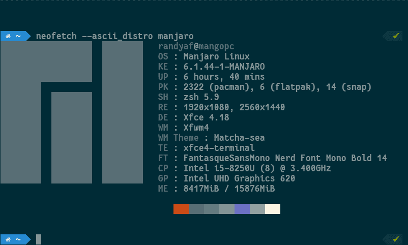 final customization result of xfce terminal