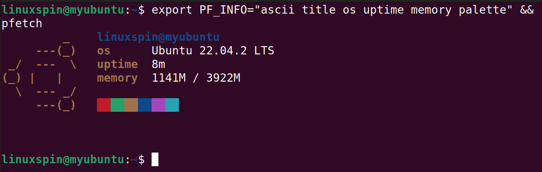 pfetch output with pf_info variable
